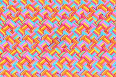 Photo for 3d illustration  colorful pattern in geometric ornamental style . Abstract  geometric background, texture  .  Pattern Floor Mosaic - Royalty Free Image