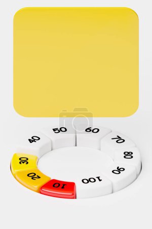 Photo for 3d illustration of a bright instrument panel depicting values from normal to critical values in different colors on a white background - Royalty Free Image