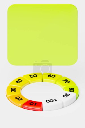 Foto de 3d illustration round control panel icon. High risk concept on  spedometer. Credit rating scale - Imagen libre de derechos