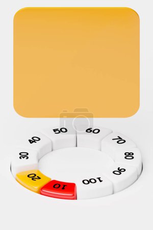 Foto de Ilustración 3d del icono de la velocidad de medición. Icono colorido del velocímetro, puntero del velocímetro apunta al color rojo - Imagen libre de derechos