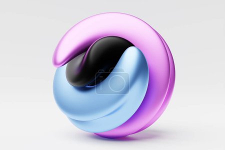 Photo for 3D illustration of a  pink and blue shape . Fantastic  shape .Simple geometric shapes - Royalty Free Image