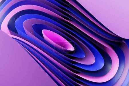 Foto de Ilustración 3D azul y rosa futuristas y creativos patrones geométricos fondo de pantalla. Gradiente de moda forma la composición. Coloridos gradientes de medio tono. - Imagen libre de derechos