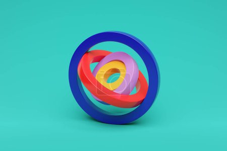 Photo for Abstract colorful shape against blue  background, 3D illustration.  Smooth shape 3d rendering - Royalty Free Image
