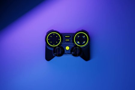 Photo for 3D illustration, Joystick gamepad, game console or game controller. Computer gaming. Cartoon minimal style. - Royalty Free Image
