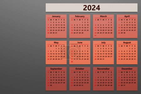Photo for Simple calendar layout for 2021. The week starts on Monday. - Royalty Free Image