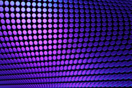 Photo for 3D rendering. Blue and purple   pattern of different circles. Minimalistic pattern of simple shapes. Bright creative symmetric texture - Royalty Free Image