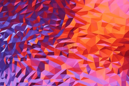 Téléchargez les photos : 3d Illustration rangées de triangles roses .Fond géométrique, motif. - en image libre de droit