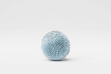 Téléchargez les photos : 3D illustration of a    blue sphere  with many  faces and holes   on a white  background.  Cyber ball sphere - en image libre de droit