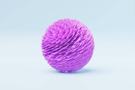 Photo for 3D illustration of a    pink sphere  with many  faces and holes   on a white  background.  Cyber ball sphere - Royalty Free Image