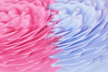 Foto de Rayas geométricas similares a las ondas. Resumen azul y rosa brillante patrón de líneas de cruce, enfoque suave - Imagen libre de derechos