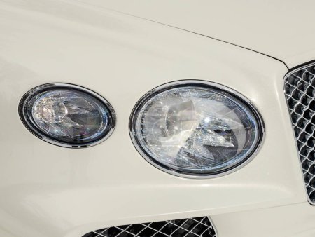 Photo for Novosibirsk, Russia -  November 03  , 2023: Bentley Bentayga ,   Detail light close up of on new luxury  car. Exterior detail - Royalty Free Image