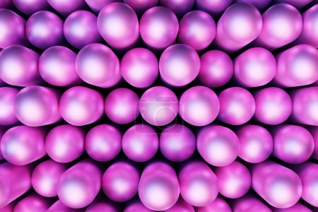 Photo for 3d illustration of pink  tubes. Set of shapes on monocrome background, pattern. Geometry  background - Royalty Free Image
