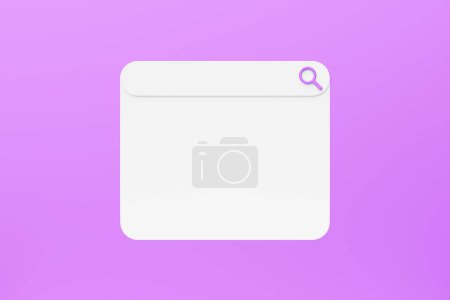 Photo for 3d illustration search bar for ui. Layout design for apps and website. Search address icon and cursor on pink  background - Royalty Free Image