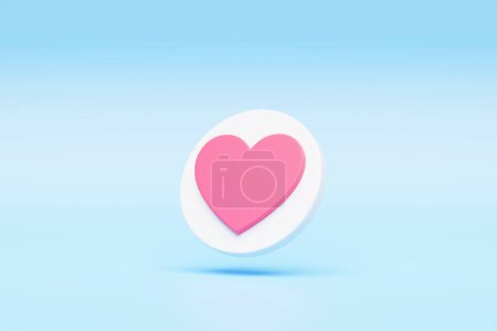 Photo for 3d illustration Heart text box, heart icon, social media love notification, love icon for Instagram in chat box. Set of heart in speech bubble icon. - Royalty Free Image