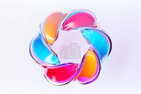 Photo for 3d illustration.Colorfuk  torus  on white   background, pattern. Geometry  background - Royalty Free Image