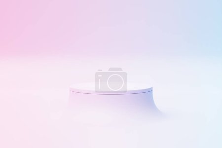 Photo for 3d illustration of a  circle podium stand on the background of a geometric composition. 3d rendering. Minimalism geometry background - Royalty Free Image