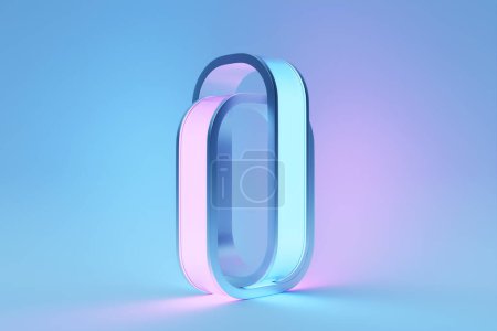 Photo for 3D illustration,  glowing  illusion isometric abstract shapes colorful shapes intertwined - Royalty Free Image