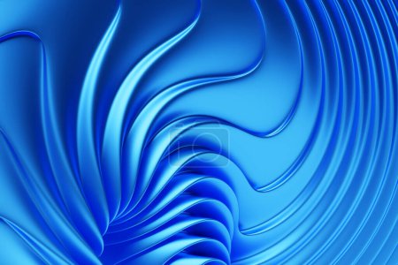 Foto de 3d ilustración de una tira estéreo de diferentes colores. Rayas geométricas similares a las ondas. Resumen azul brillante patrón de líneas de cruce - Imagen libre de derechos