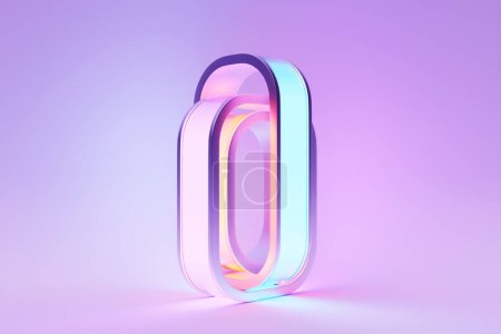 3D illustration,  glowing  illusion isometric abstract shapes colorful shapes intertwined