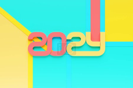 Téléchargez les photos : En-tête du calendrier numéro 2024 sur fond coloré. Bonne année 2024 fond coloré. - en image libre de droit