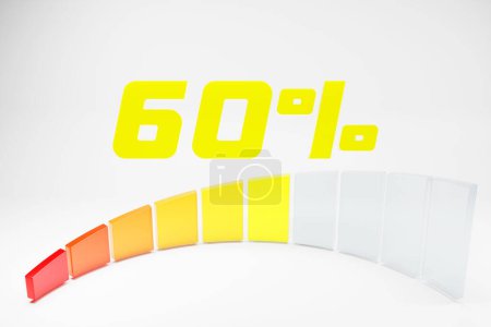 Photo for 3d illustration of speed measuring speed icon. Colorful  panel  icon, pointer points to   yellow color - Royalty Free Image
