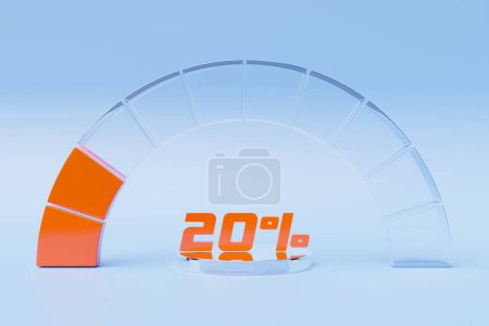 Photo for 3d illustration round control panel icon. High risk concept on  spedometer. Credit rating scale - Royalty Free Image