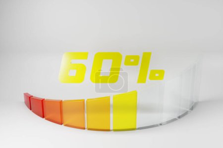 Foto de Ilustración 3d del icono de velocidad de medición. Icono de panel colorido, puntero apunta al color amarillo - Imagen libre de derechos