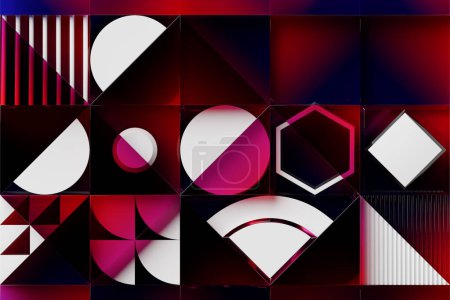 Photo for 3d rendering of realistic composition primitives. Abstract theme for trendy designs. Spheres, torus, squares, dots - Royalty Free Image