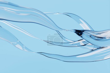 Foto de 3d ilustración de diseño azul onda abstracta sobre un fondo monocromo. Reconocimiento de voz, ecualizador, grabadora de audio. Símbolo de tecnología inteligente - Imagen libre de derechos