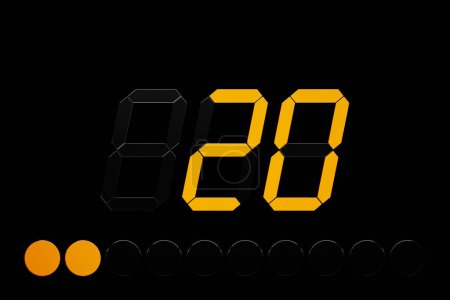Foto de Ilustración 3d del icono de velocidad de medición. Icono de panel colorido, puntero apunta al color naranja - Imagen libre de derechos