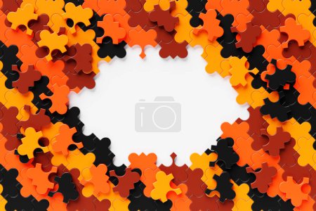Photo for 3D illustration of colorful jigsaw puzzle, strategic business and education. - Royalty Free Image