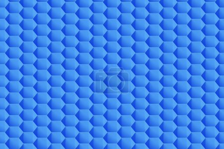 Photo for 3d illustration of a  blue  honeycomb monochrome honeycomb for honey. Pattern of simple geometric hexagonal shapes, mosaic background. Bee honeycomb concept, Beehive - Royalty Free Image