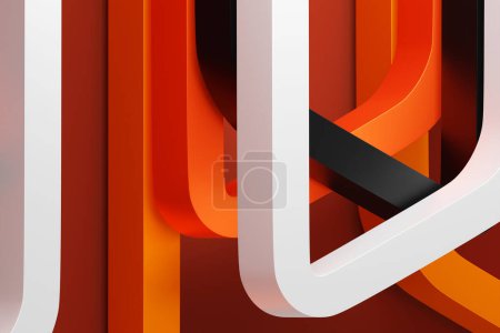 Photo for 3d illustration of a  colorful   stripes . Geometric stripes similar to waves. Abstract  crossing lines pattern - Royalty Free Image