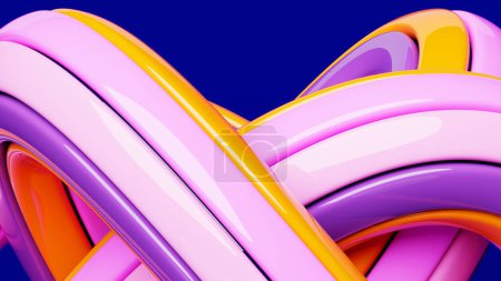 Photo for 3D rendering.  colorful  volumetric maze. Geometric pattern. Abstract illusory endless ornament texture - Royalty Free Image