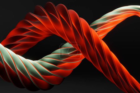 Photo for 3d illustration of  design colorful abstract wave on a black  background. - Royalty Free Image