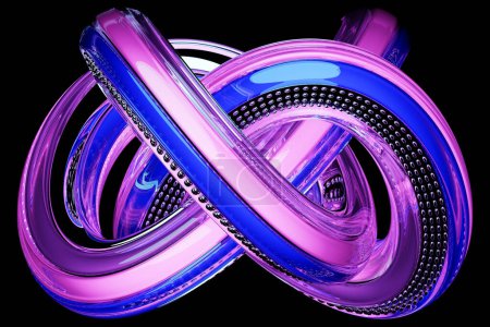 Photo for Abstract dynamic   colorful   shape. 3D illustration and rendering. Elegant line background. - Royalty Free Image