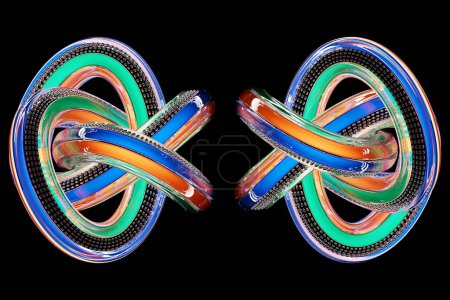 Photo for Abstract dynamic   colorful   shape. 3D illustration and rendering. Elegant line background. - Royalty Free Image