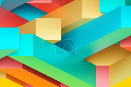 Photo for 3D illustration colorful stripes, futuristic background. - Royalty Free Image