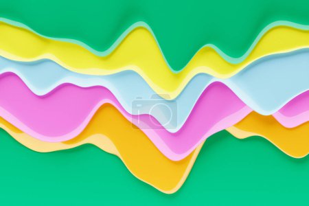 Téléchargez les photos : 3d illustration of a classic purple abstract gradient background with lines. PRint from the waves. Modern graphic texture. Geometric pattern. - en image libre de droit