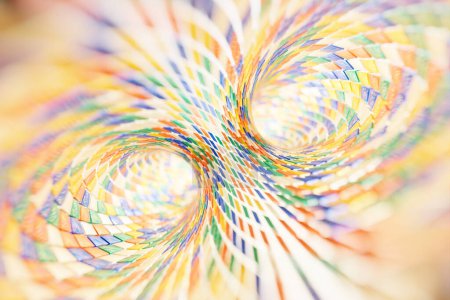 Téléchargez les photos : Rendu tridimensionnel d'un tunnel multicolore avec un motif - en image libre de droit