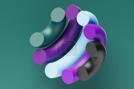 Photo for Colorful hemispheres .  Abstract illustration, 3d render. - Royalty Free Image