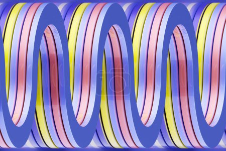 Foto de 3d filas de ilustración de líneas de colores. Fondo geométrico, patrón. - Imagen libre de derechos