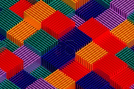 Foto de Representación 3D de un patrón abstracto multicolor de formas - Imagen libre de derechos
