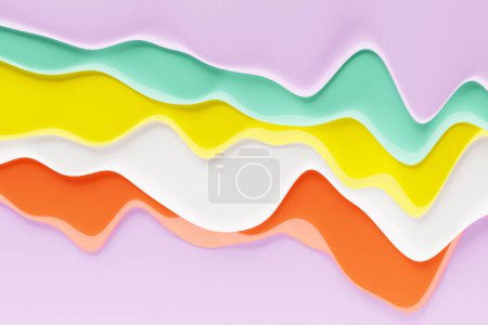 Foto de Representación 3D, forma perfecta, fondo estético y colorido con líneas multicolores abstractas, concepto de energía futurista - Imagen libre de derechos