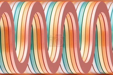 Foto de 3d ilustración de un fondo de degradado abstracto colorido con líneas. Impresión de las olas. Textura gráfica moderna. Patrón geométrico. - Imagen libre de derechos