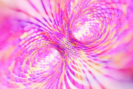Photo for 3d illustration of a portal from a circle,  walkway.   A close-up of a  pink tunnel. - Royalty Free Image