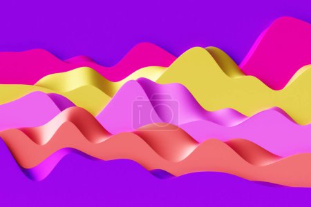 Foto de Gradiente abstracto y patrón de rayas geométricas. Patrón lineal colorido, ilustración 3D. - Imagen libre de derechos