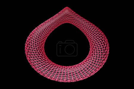 Photo for 3D rendering,  red geometry shape on  black  background - Royalty Free Image