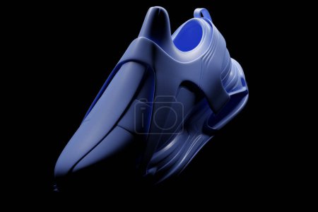 Photo for Blue   sneaker premium 3d Render  on a  black   background - Royalty Free Image