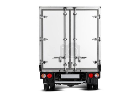 Photo for Plain white delivery truck with empty sides and empty cab, ready for custom text or logos - Royalty Free Image